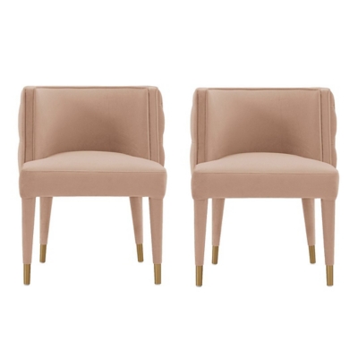 Manhattan Comfort Maya Dining Chair set of 2, Nude, large