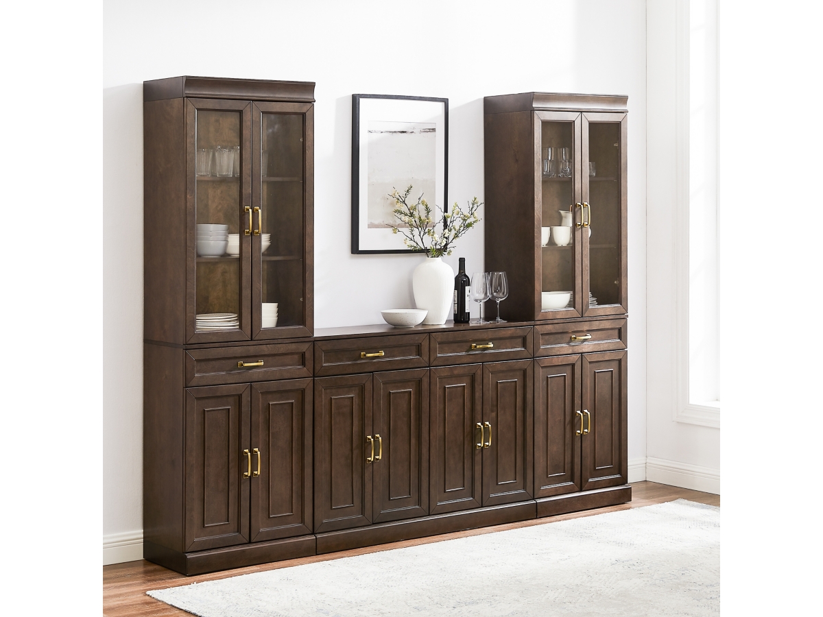 Crosley Furniture Stanton Sideboard And Glass Door Pantry Set | Ashley