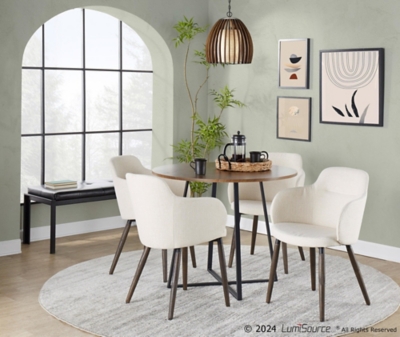 LumiSource Boyne Dining Chair (Set of 2), Cream, rollover