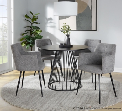 LumiSource Canary Dining Table, Black, rollover