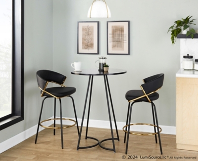 LumiSource Cece Counter Height Dining Table, Black, rollover