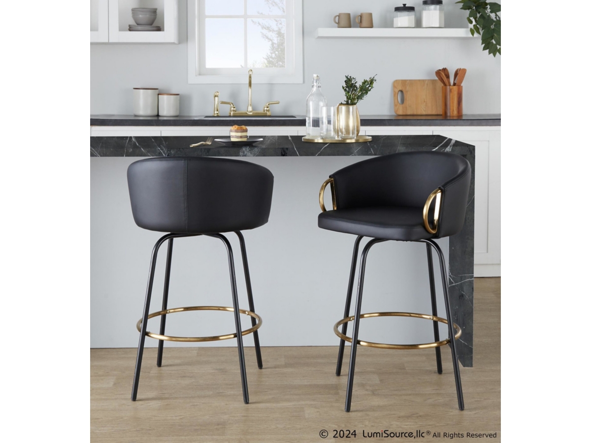 LumiSource Claire Counter Height Bar Stools (Set of 2) | Ashley