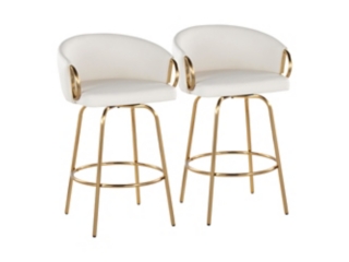 LumiSource Claire Counter Height Bar Stools (Set of 2)