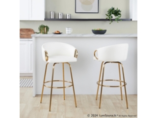 LumiSource Claire Bar Height Bar Stool (Set of 2)