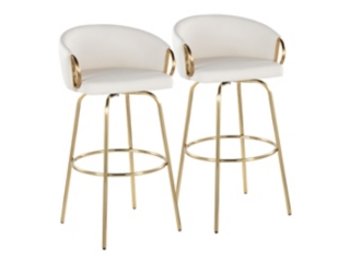LumiSource Claire Bar Height Bar Stool (Set of 2)