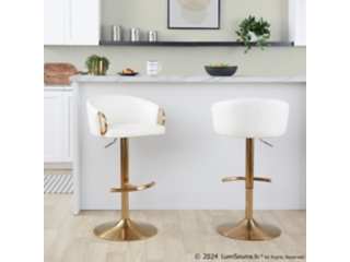 LumiSource Claire Adjustable Bar Stool (Set of 2)