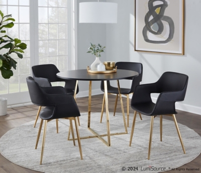 LumiSource Cosmo Dining Table, Black, rollover