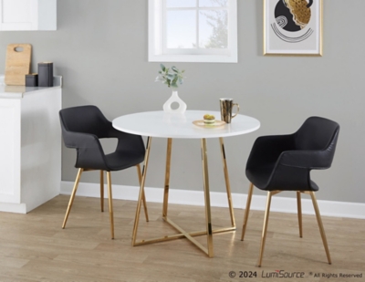LumiSource Cosmo Dining Table, White, rollover