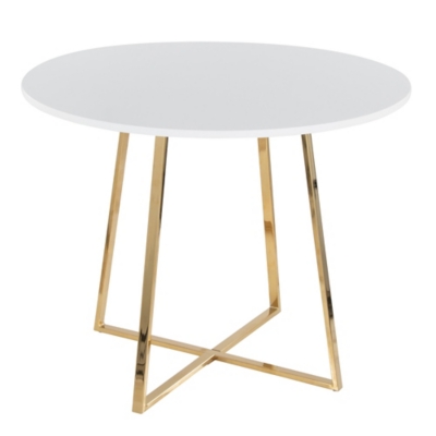 LumiSource Cosmo Dining Table, White, large