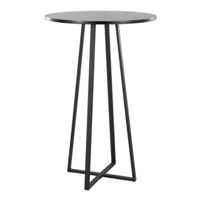 LumiSource Cosmo Counter Height Bar Table, Black/Brown, large