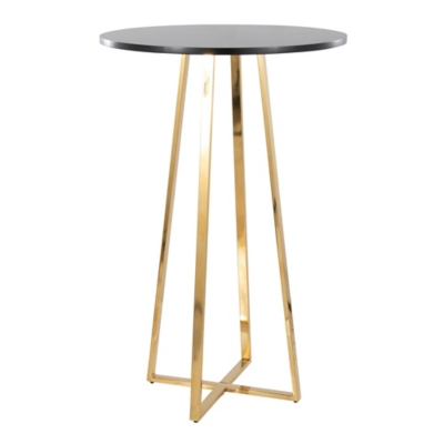LumiSource Cosmo Counter Height Bar Table, Black/Gold, large