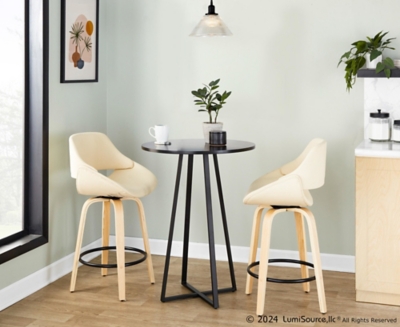LumiSource Cosmo Counter Height Round Bar Table, Black, rollover