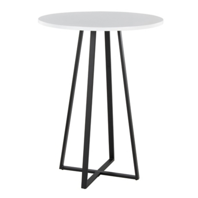 LumiSource Cosmo Counter Height Round Bar Table, White, large