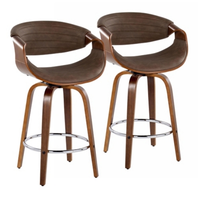 LumiSource Curvo 26" Swivel Counter Stool (Set of 2) - Thumbnail 3