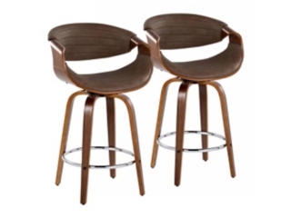 LumiSource Curvo 26" Swivel Counter Stool (Set of 2)
