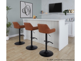 LumiSource Daniella Bar Height Bar Stool (Set of 2)