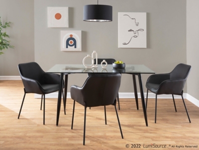 LumiSource Daniella Dining Chair (Set of 2), Black, rollover