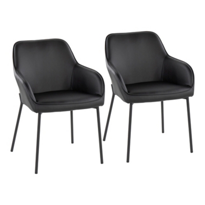 LumiSource Daniella Dining Chair (Set of 2), Black, large