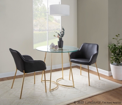 LumiSource Daniella Dining Chair (Set of 2), Black/Gold, rollover