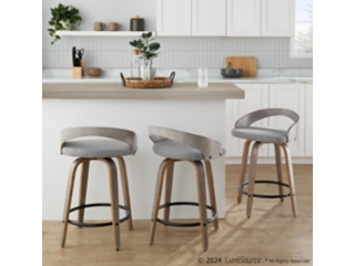 LumiSource Grotto 24" Counter Height Bar Stool (Set of 2)