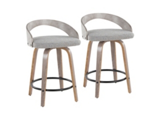 LumiSource Grotto 24" Counter Height Bar Stool (Set of 2)