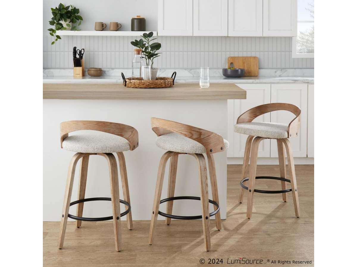 LumiSource Grotto Counter Height Bar Stool (Set of 2)
