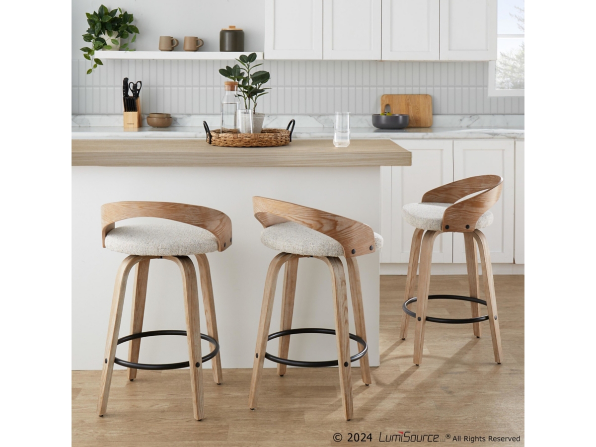 LumiSource Grotto Counter Height Bar Stool (Set of 2)