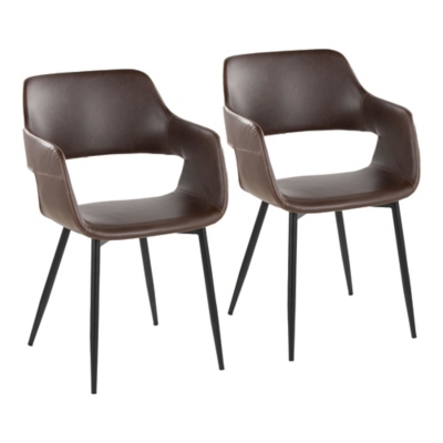 LumiSource Margarite Dining Chair (Set of 2), Espresso, large