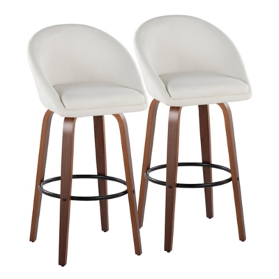 LumiSource Matisse Bar Height Bar Stool (Set of 2), Cream, large