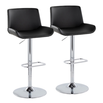 LumiSource Santi Swivel Bar Stool  (Set of 2), Black, large