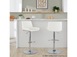 LumiSource Santi Bar Height Swivel Bar Stool  (Set of 2)