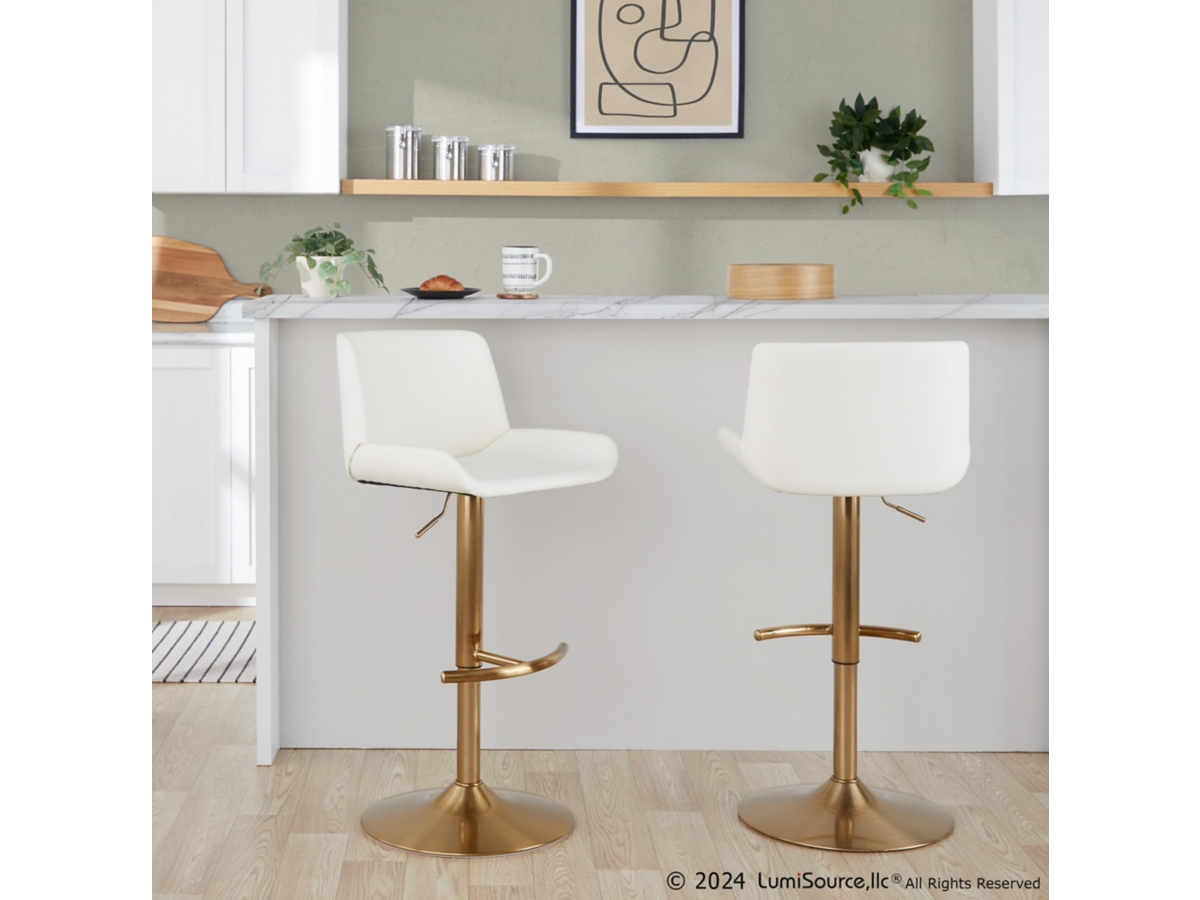 LumiSource Santi Bar Height Swivel Bar Stool (Set of 2) Ashley