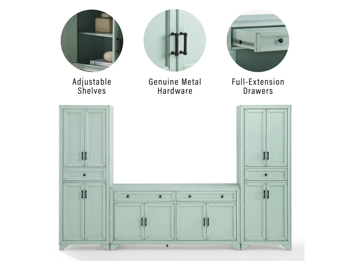 Crosley Furniture Tara 3-Piece Sideboard And Pantry Set | Ashley