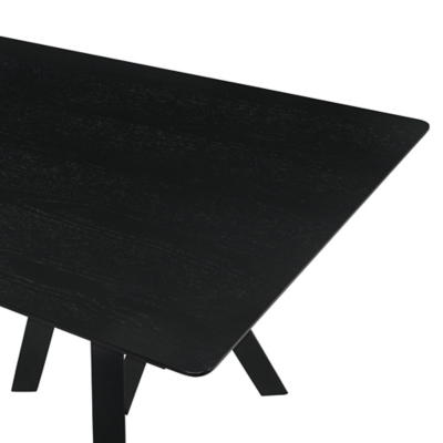 Table edge and leg intersection close-up