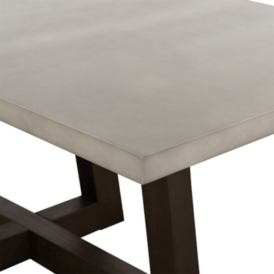 Corner/edge view of the table top and leg base emphasizing joint and finish