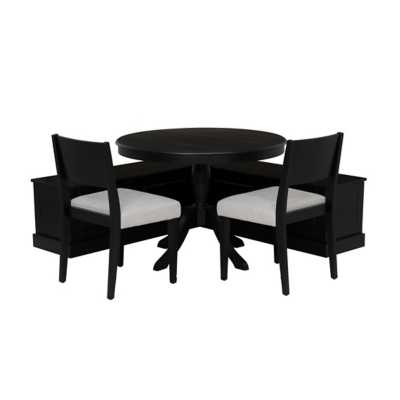 Linon Landin Dining Table with 2 Chairs and Nook Set, , large