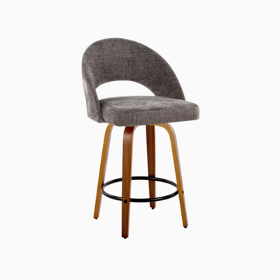 Close-up of counter-height stools in white background