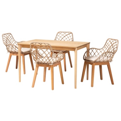 Bali & Pari Ballerina Solid Dining Table and 4 Chairs, , large