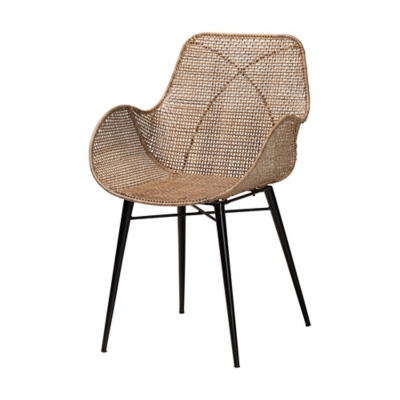 Close-up of Bali & Pari woven chair showing woven seat and back
