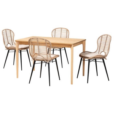 Bali & Pari Brenna Dining Table and 4 Chairs, , large