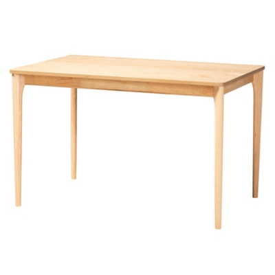 Isolated view of the Brenna dining table with natural wood finish