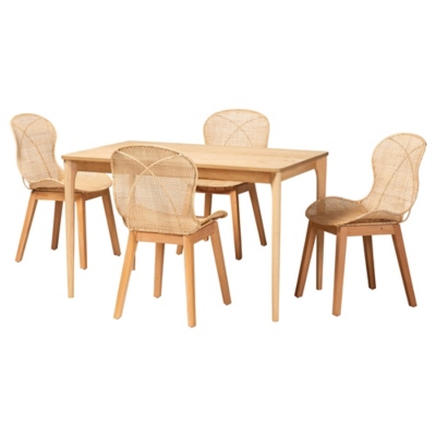 Bali & Pari Sabelle Dining Table and 4 Round Backrests Chairs, , large