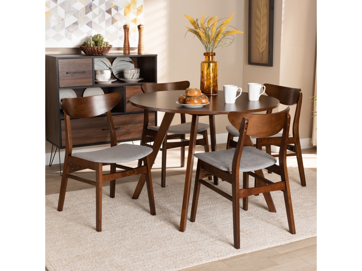 Baxton Studio Philip Dining Table and 4 Chairs Set