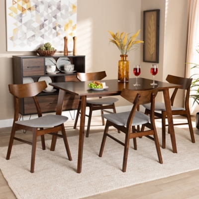 Baxton Studio Lois Dining Table and 4 Chairs Set Ashley