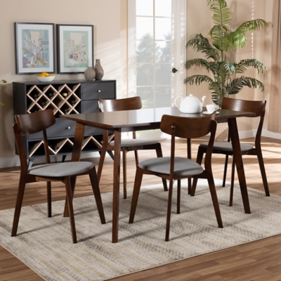 Baxton Studio Nori Dining Table and 4 Chairs Set Ashley