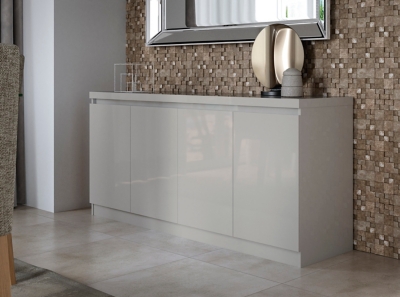 Manhattan Comfort Viennese Sideboard in White Gloss, White, rollover