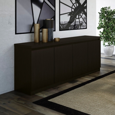 Manhattan Comfort Viennese Sideboard in Black Matte, Black/Gray, rollover