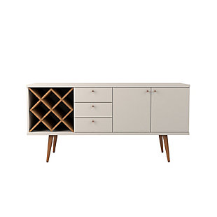Manhattan Comfort Utopia Sideboard in White Gloss and Maple Cream, White/Brown, large