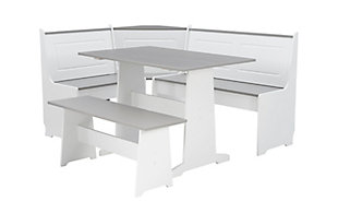 Austell White and Gray Breakfast Nook, White/Gray, large