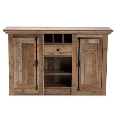 Baxton Studio Baxton Studio Albert Modern and Contemporary Farmhouse Rustic Finished Wood 2-Door Dining Room Sideboard Buffet, , large